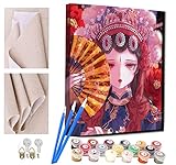 Peinture par Numéro Adulte avec Pinceaux et Acryliques Fille d'opéra chinois (2) Bricolage Peinture à l'huile Kits pour Adultes Enfants Seniors Débutant pour la Décoration Maison sans encadré 40×50cm
