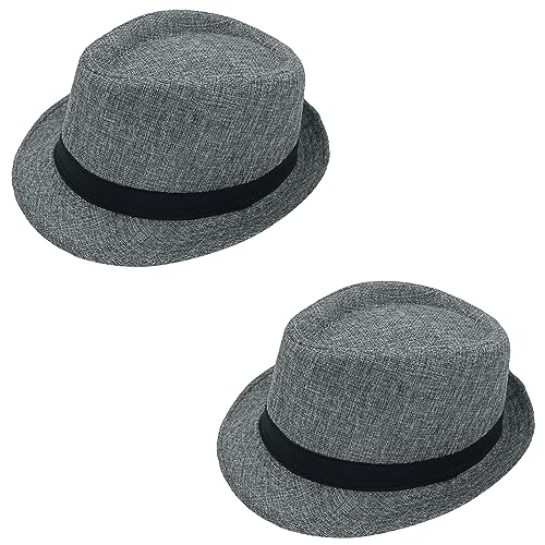 Image of 1920s Men Fedora Hat Cap for Men,Manhattan Hat for 1920s Mens Gatsby Costume Accessories