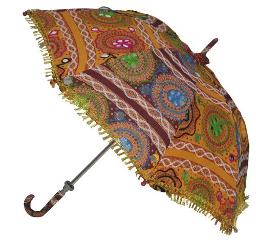 Wedding Umbrellas Indian Decorative Cotton Handmade Designer Cotton Fashion Multi Colored Umbrella Embroidery Boho Umbrellas ,Beach Umbrella Uv Protection Umbrella , Sun Umbrella Parasol 10 Pcs Lot #TOP1