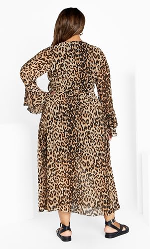 Image of City Chic Women's Plus Size Maxi Dress - Plunge Frill Print