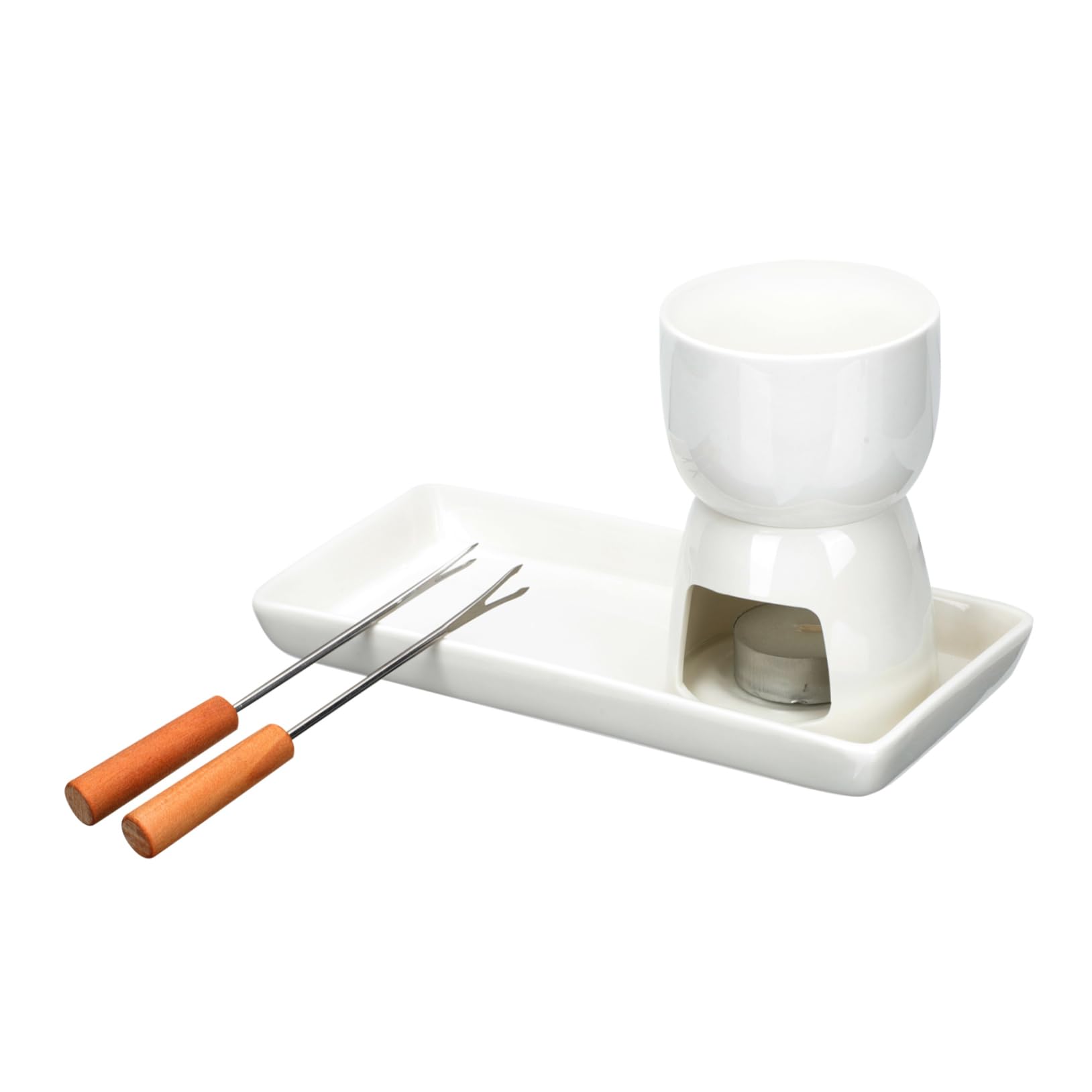 FUNOMOCYA Mini Fondue Pot Set Chocolate Fountain Fondue Supplies Butter Warmer for Cheese Candy Melting Ideal for Kitchen Random Color