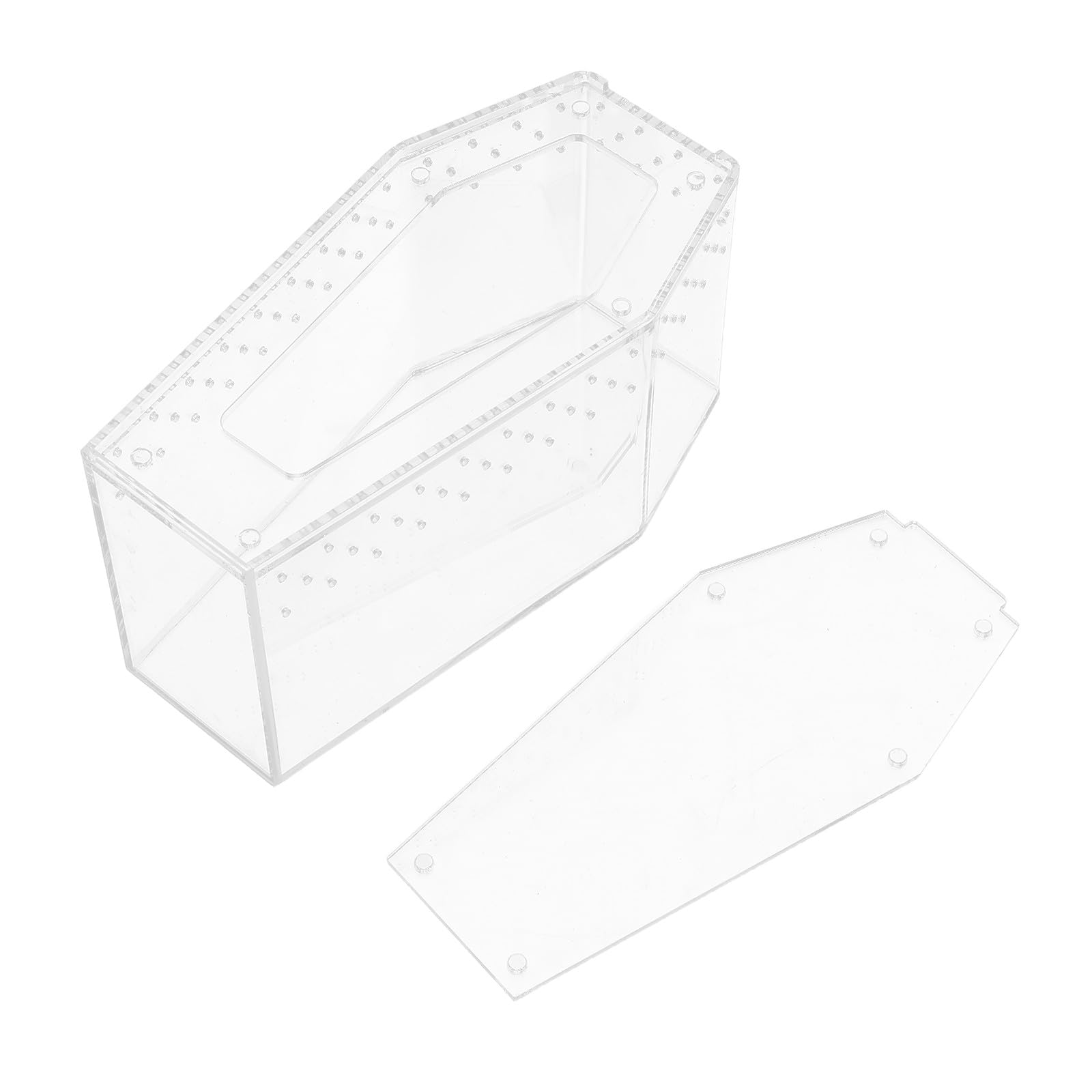Enclos transparent reptiles 10x10x20 cm finition haute clarté