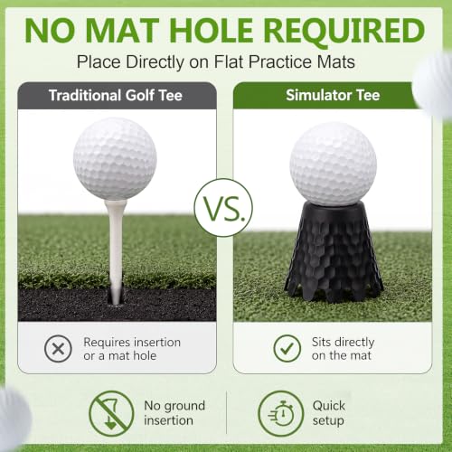 Foilswirl 8 Fixed Height Golf Simulator Tees