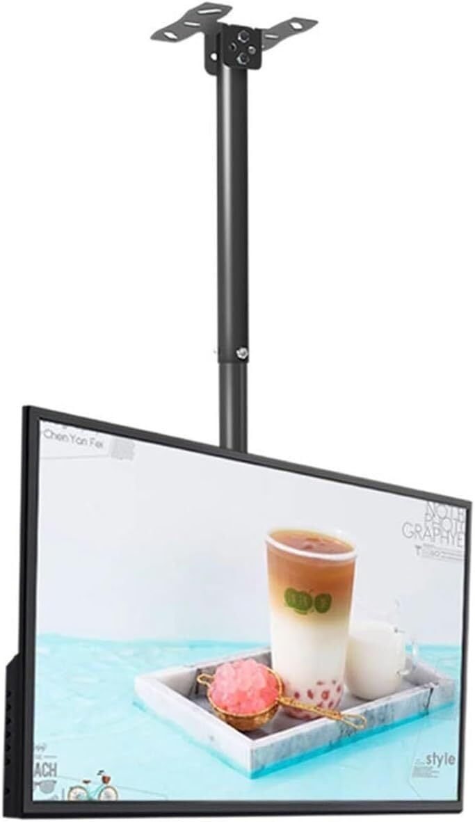 Support mural pour TV - Support plafond réglable avec inclinaison et rotation à 15° pour TV LCD à écran plat