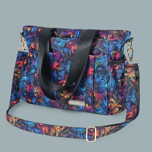 Bolso hombro nylon impermeable con múltiples bolsillos para mujer miniatura 2
