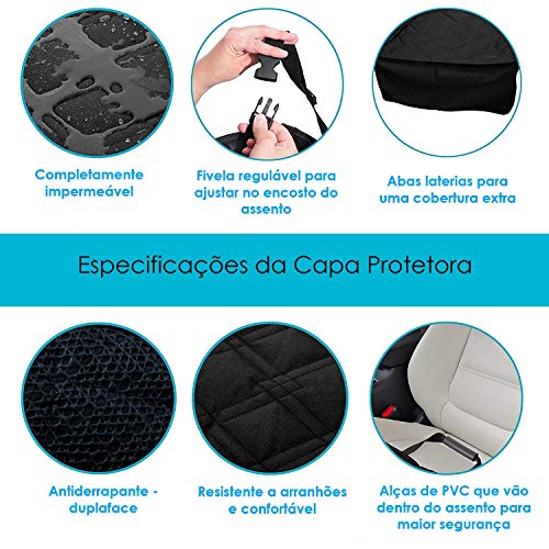 Kit Capa Pet Banco e 2 Cinto De Segurança Carro Universal