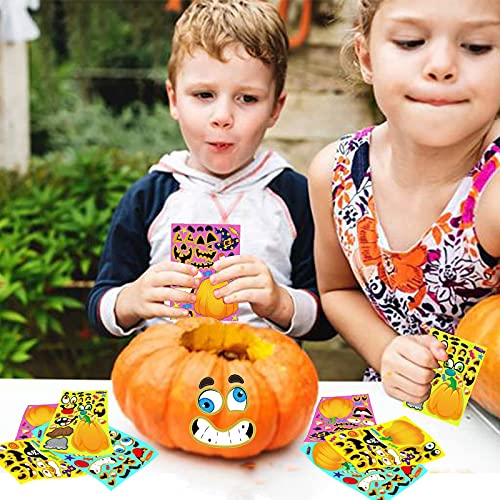 40 Sheets Halloween Party Games Stickers For Kids Make Your Own Jack-O-Lantern Stickers, Kids Halloween Activities Stickers Pumpkin Face Stickers For Kids Halloween Party Favors #TOP7