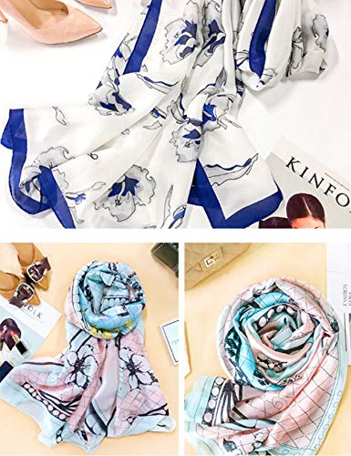 Letuwj Women's Silk Polyester Soft Satin Fabric Scarf2