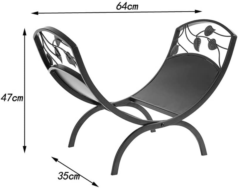 Iron Floor Standing Firewood Storage Rack Living Room Fireplace Decoration Folding Magazine Basket Outdoor Firewood Rack,