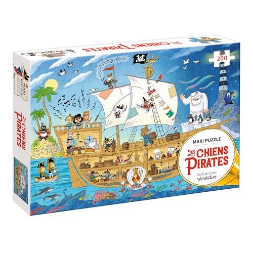 Maxi-Puzzle, Piraten-Hunde, 200 Teile