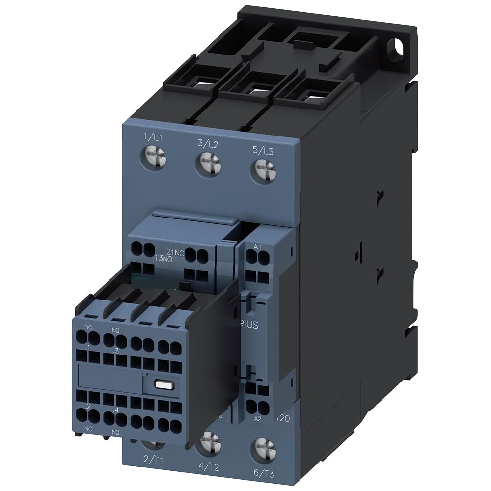 WPOIYHGBY Contactor AC-3 40A/18.5kW/400V 3-Pole 48-80VAC/DC 2NO+2NC Screw Connector/Spring Tension Connector 3RT2035-3NE34