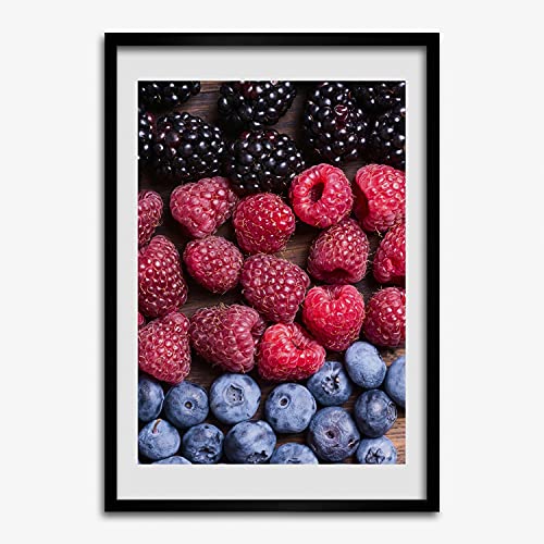 Cadre en bois 50x70 cm Tulup cuisine et salon Fruits de la forêt