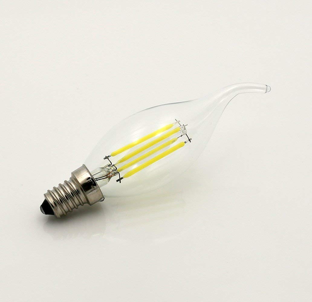 Ampoules LED E14 Bougie Flamme Lumière 4W 400 LM 6500K Blanc Froid 40W Équivalent à Incandescence Non Dimmable 10-Pack