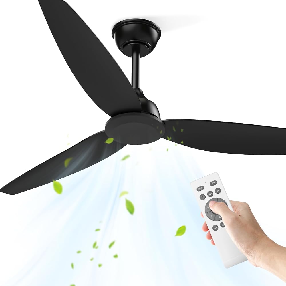 Ventilador de Teto Sem Luz, Grande 52 Polegadas, Controle Remoto, Bivolt 110V/220V, 6 Velocidade em oferta