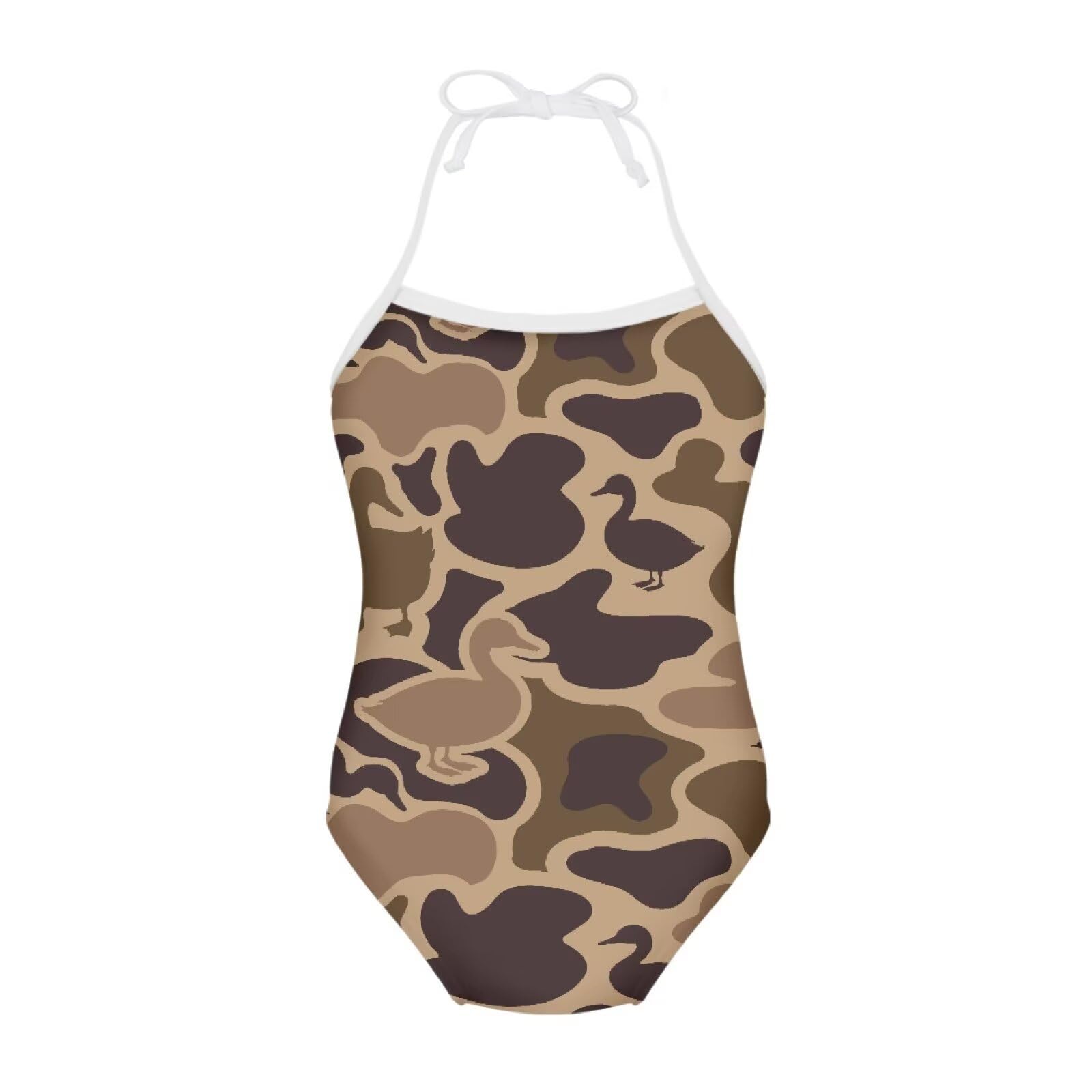 ELEQIN Cartoon Animal Cute Girls One Piece Swimsuit Adjustable Swimwear for 3Y-10Y