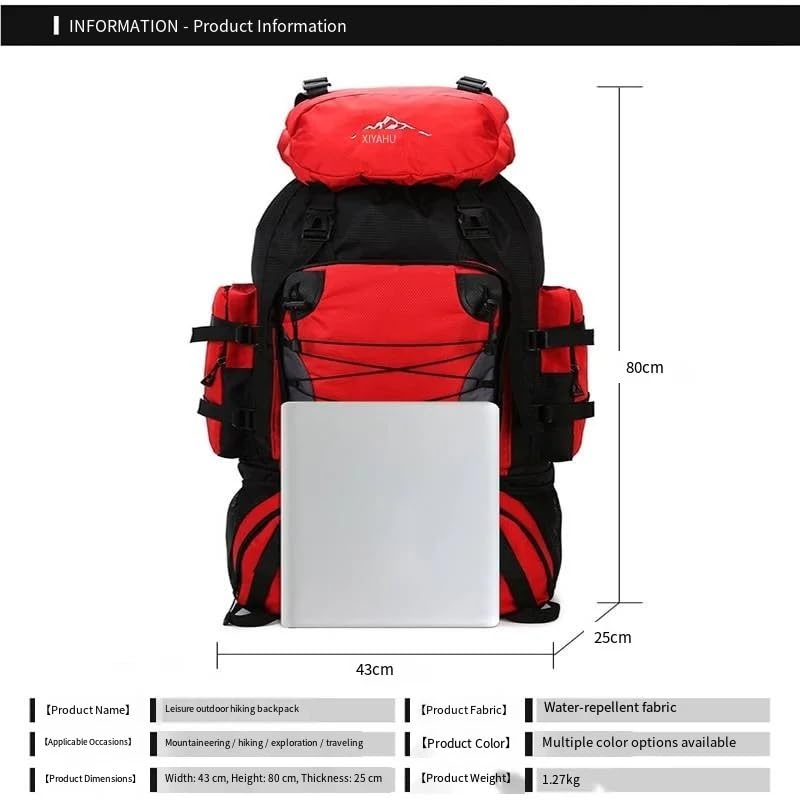 Zaino da trekking da 90 litri for uomo e donna, impermeabile, for viaggi, campeggio, trekking, escursioni all'aperto