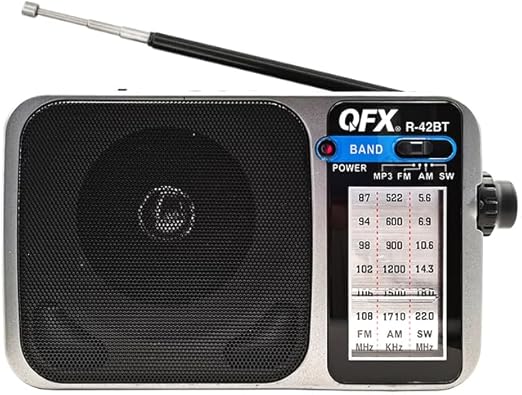 Portable 3-Band AM/FM/SW Radio with Bluetooth + LED Flashlight
