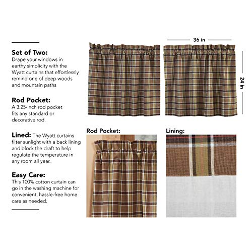VHC-Brands-Rustic-Lodge-Kitchen-Window-Curtains-Wyatt-Tan-Tier-Pair-Set-24×36 VHC Brands Rustic Lodge Kitchen Window Curtains Wyatt Tan Tier Pair Set 24×36