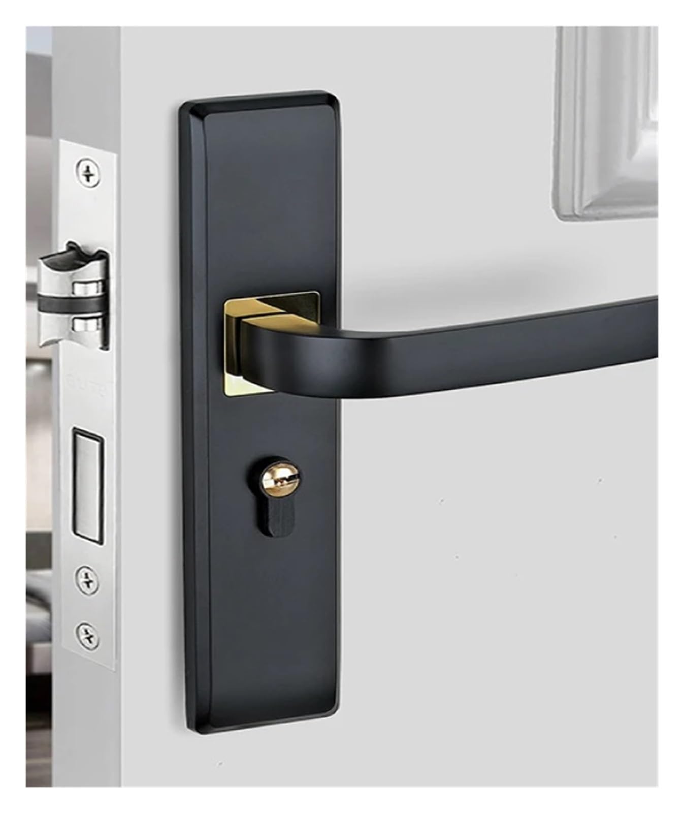 Sjloynwq B1 Zinc Alloy Interior Door Lock Bedroom Wooden Handle Set