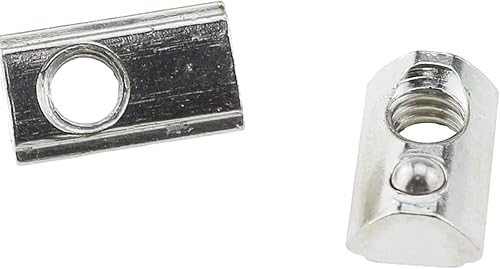 Miniatura 3 de TAODAN Tuercas de ranura en T, tuercas elásticas con resorte enrollable, tuercas elásticas M5 de acero al carbono deslizante, tuerca de ranura en T