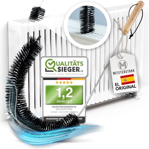 Meisterstark Cepillo Limpia Radiadores Calefaccion 80cm I Plumero Radiadores Calefacción Sin Arañazos I Cerdas Flexibles De Nylon I Cepillo Radiadores Calefaccion Aire