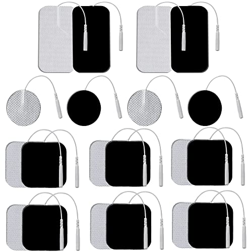 LotFancy TENS Unit Replacement Pads Assorted Sizes, 20PCS Self-Adhesive Electrode Pads for TENS/EMS Massager, 2” x 2” -12Pcs, 2” x 3.5”- 4Pcs, 1.25
