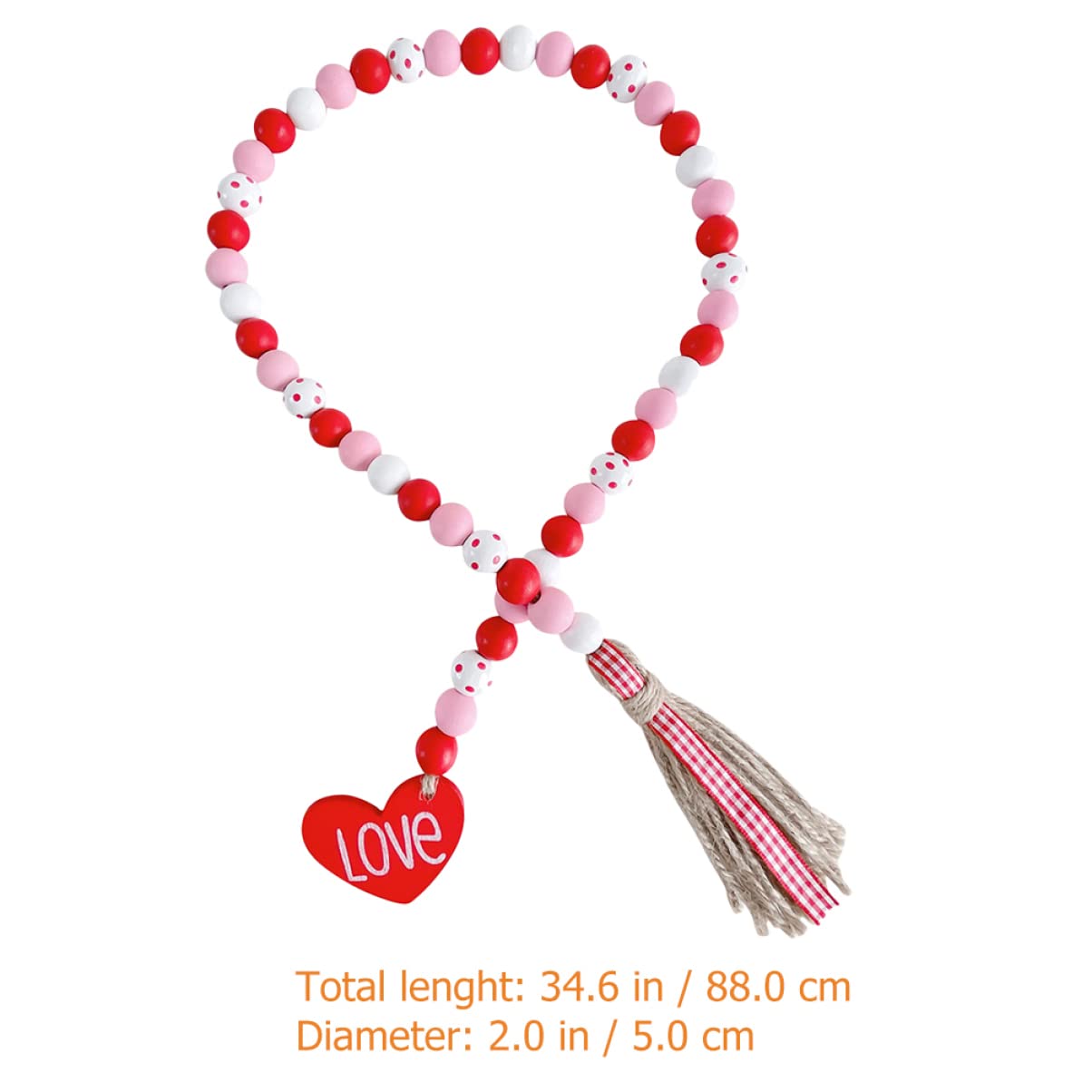 Abaodam 5stücke Valentinstag Holzperlengirlande Mit Quasten Rustikale Holzperlen Dekoration Für Tisch Und Hochzeiten Für Romantische Anlässe Schafft Festliche Atmosphäre Und Stilvolle