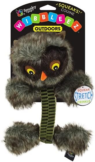 Spunky pup 3 Piece Bundle of Wibbleez Tug and Plush Dog Toys: Round, Short, and Outdoors, Assorted Colors