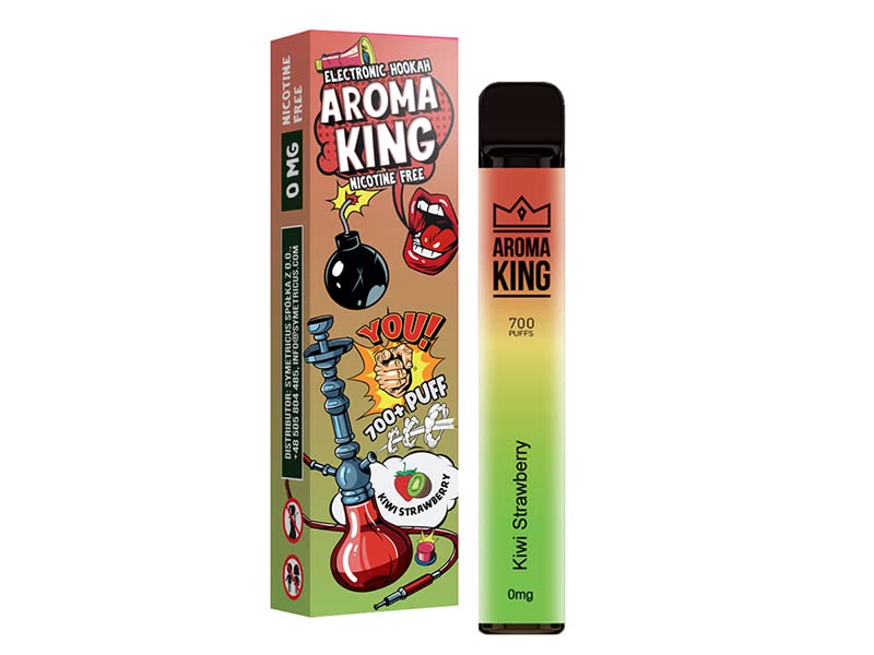 Aroma King Einweg E-Shisha Kiwi Strawberry 700 Puff Nikotin free 550mAh Einweg Vape Inkl. Gratis Aqua Perlen (1x Kiwi… – Bild 3