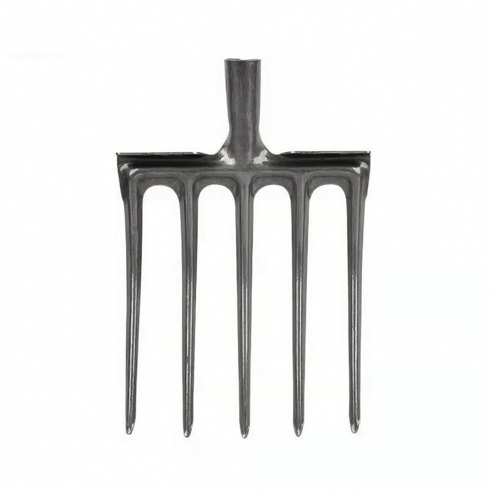 Forcone con Testa in Acciaio Al Manganese Forgiato Forcone Agric Manuale Ergonomico Giardino per Orto, Forcella Acciaio 5 Denti