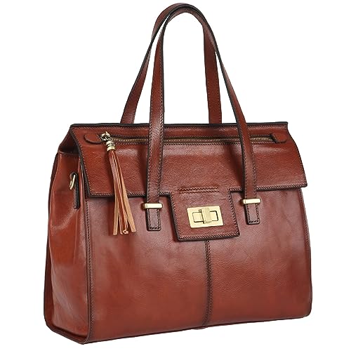Banuce Full Grain Italian Leather Purses for Women Satchel Handbag