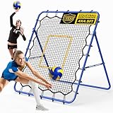 JIRTEMOT Volleyball's Rebounder, Volleyball Net System for Hitting, Blocking, Serving, Setting, Portable Volleyball Training Equipment with 6-Angle Quick Adjustments, 4.5x4FT