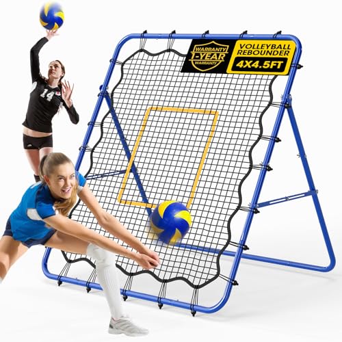 JIRTEMOT Volleyball Rebounder & Net System 4.5x4FT