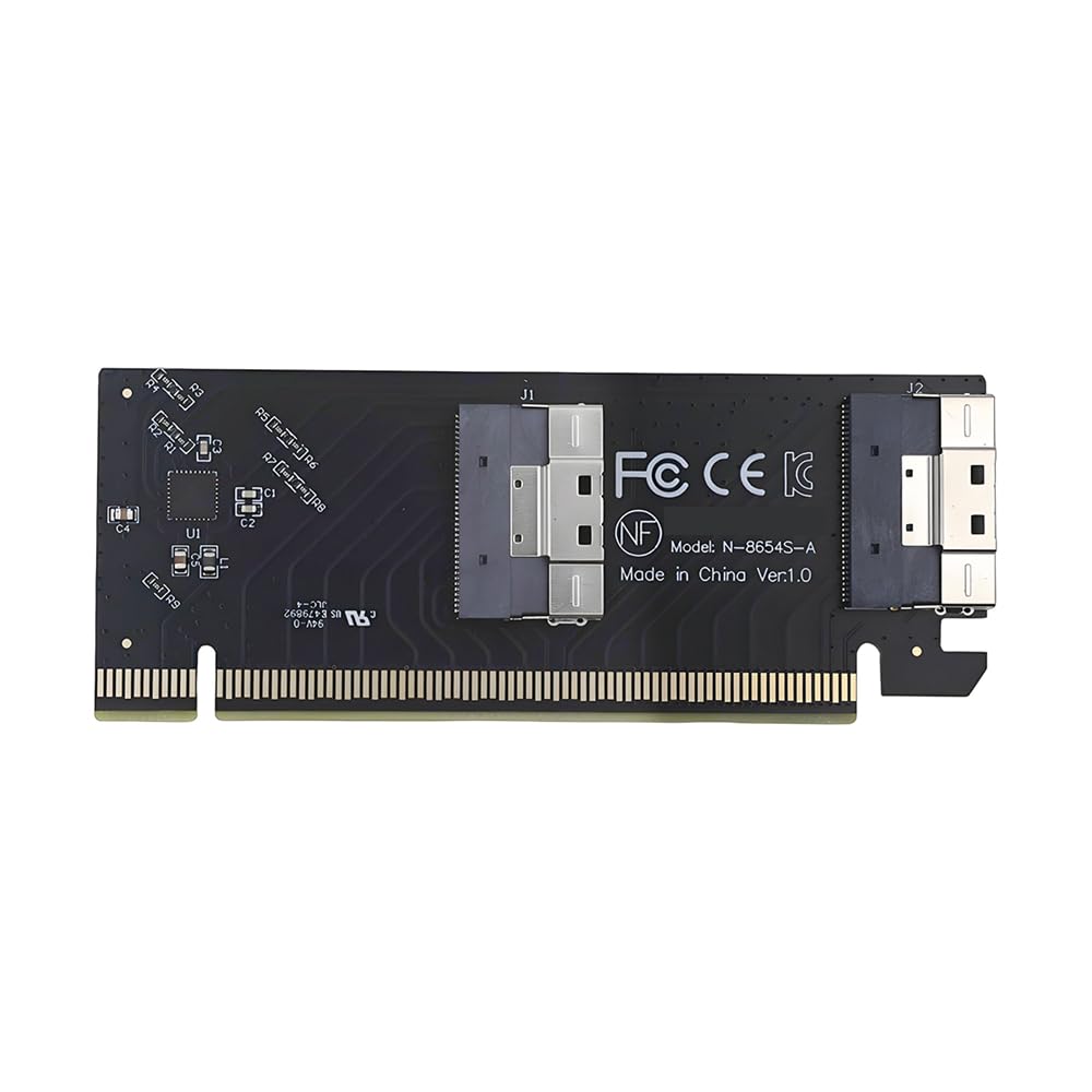 Xiwai Low Profile Dual SFF-8654 8X 74Pin Slimline to PCIE 16X Express 3.0 PCIE4.0 Raid Card VROC Raid0 Hyper Adapter