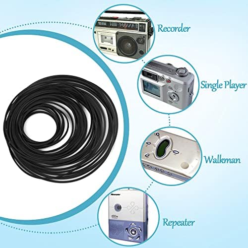 SPEACOUR 180 PCS Mixed Square Cassette Tape Belt Machine Recorder Rubber Belt Mix Turntable Drive Belt Replacement Assorted Common Belt for Recorders Video Machines Walkman DVD Drive, 30mm-135mm