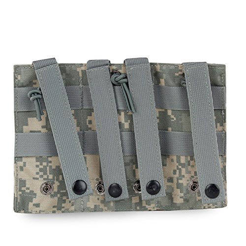 H World Shopping Tactical Molle M4 M16 Ar15 Magazine Pouch Open Top Mag Holder Triple Airsoft Molle Mag Pouch (Acu) #TOP4