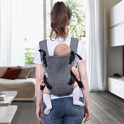 COSTWAY 3-in-1 ergonomische draagzak, converteerbare drager met verstelbare riemen en heupgordel, babydrager voor… - Image 4