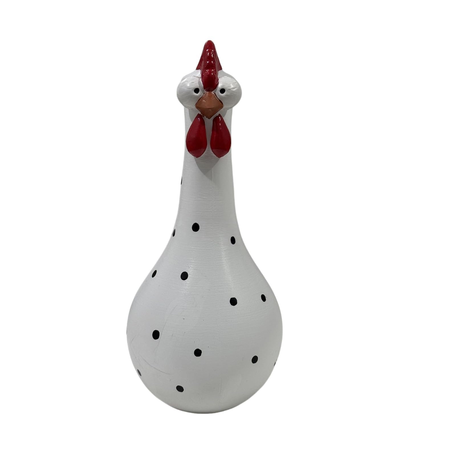 Decorative Resin Chicken Vase, Colorful Dot Long Neck Rooster Sculpture