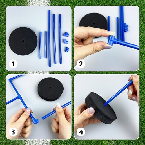 5 PCS Large Football Party Goal Post Decoration Kit with 2 PCS 15.75 in Field Goal Posts 1 PCS 59 in Court Table Runner 2 PCS 3.35IN Footballs for Football Theme Party Supplies