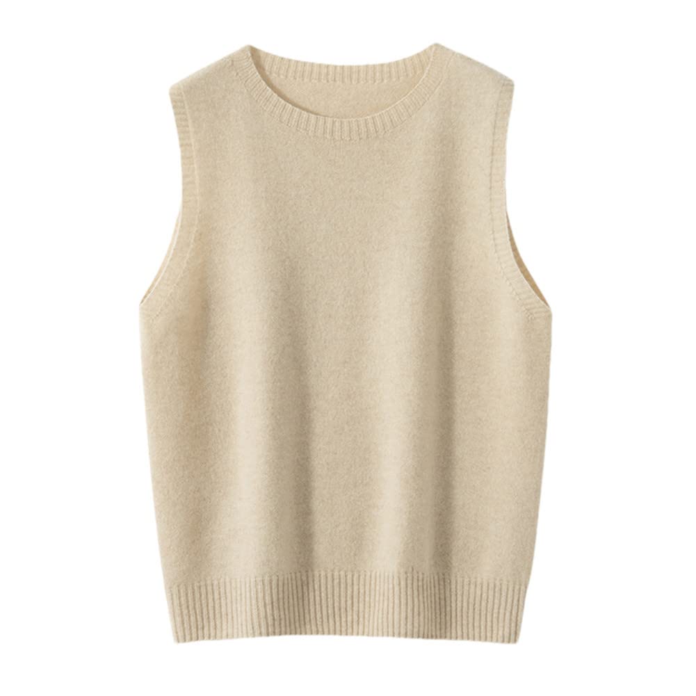 Vsadsau Maglieria Donne Maglione Gilet 100% Lana Merino Maglioni Lavorati A Maglia Maglione Senza Maniche Girocollo Pullover Maglione