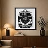 EVEVO Wall Decoration Made of Vinyl Record in Frame 32 x 32 cm Train Vinyl Wall Art Steam Train Gift for Railway Fans and Collectors #1