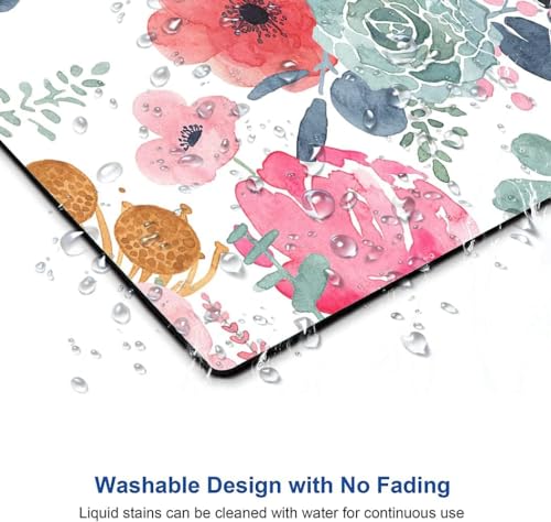 Image of Premium-Textured Mouse Pad, Non-Slip Rubber Base Mousepad for Laptop, Computer & PC, 9.5x7.9 in - Enhanced Precision, Ergonomic Comfort, Ideal for Gaming & Office (Pink Flower)