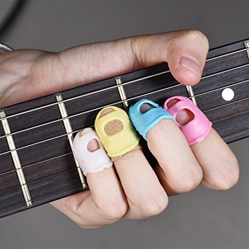 KKmoon 12pcs Protetores de ponta de dedo de guitarra de silicone Protetores de dedo de silicone para
