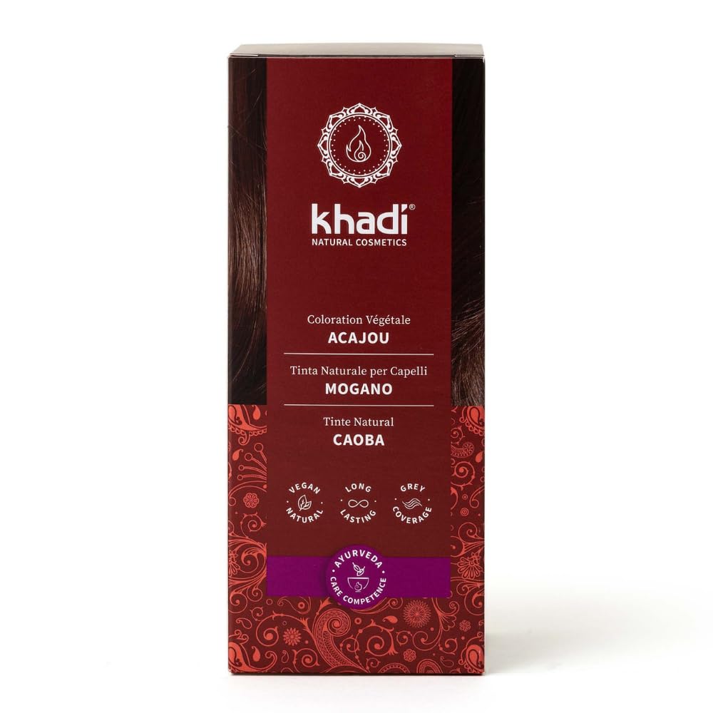 khadi CASTANO MEDIO Tinte vegetal para el cabello - tinte para un color castaño canela vivo y cálido hasta un castaño medio intenso y profundo - 100% vegetal - 100 g — view 15