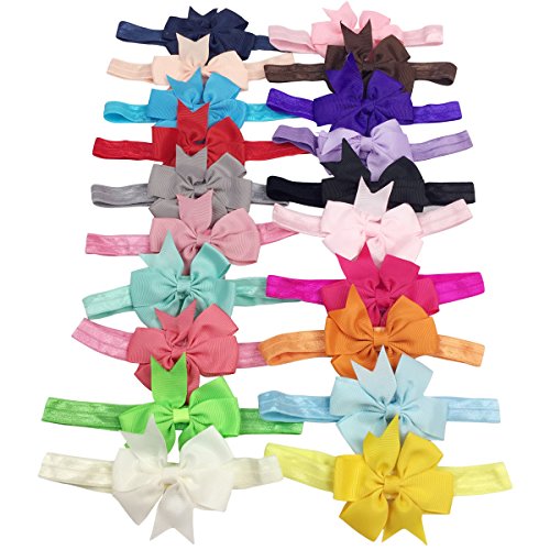Jastore Baby Girls Hairband Head Hair Bows for Photographic Accessories (20 Pieces)