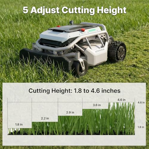 Image of Mowrator S1 2WD 18Ah Remote Control Lawn Mower, 45% (24) Slope, Spring to Fall Yard Care, with Leaf Shredding Vacuum, 21 inch Width, 1.8-4.6 inch Cutting Height, Up to 1.12 Acres
