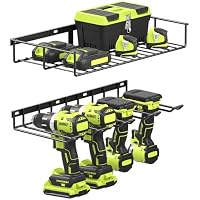 Organizer Da Parete Per Utensili Elettrici – 4 Livelli E 12 Fori Per Trapani, Porta Attrezzi Per Garage 122 Cm