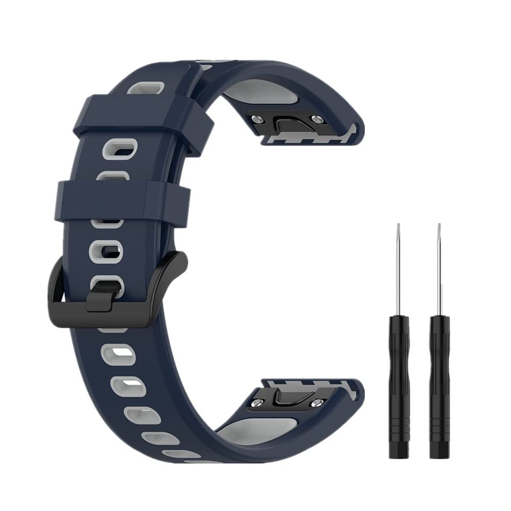 Huabao 22mm Watch Strap Compatible with Garmin Fenix 5/6/7,Adjustable Silicone Sports Strap Replacement Band for Garmin approach s60 Smart Watch