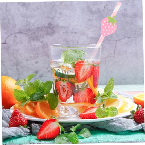 Pitillos de Papel Rosados Motivo Fresa 50 pcs miniatura 5