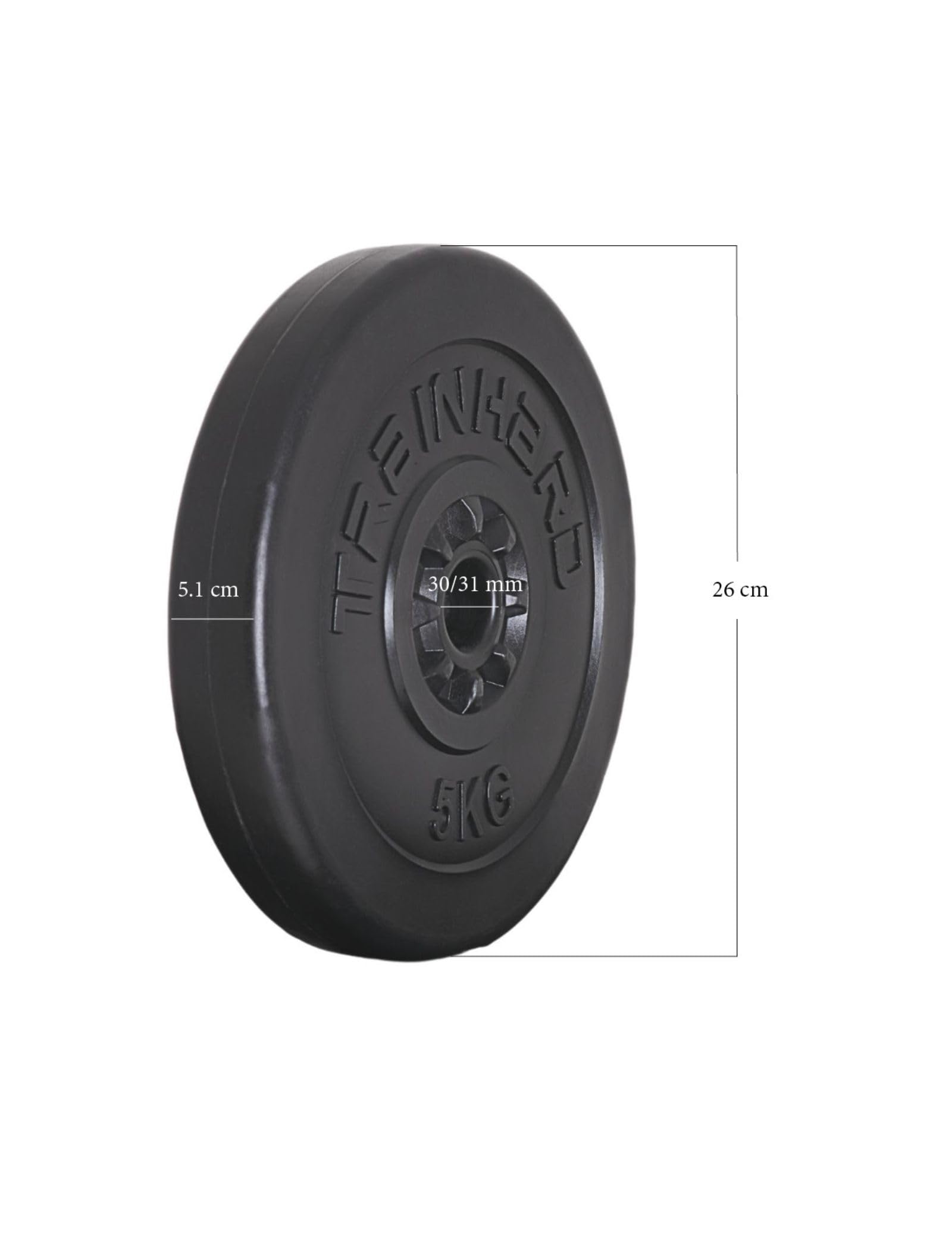 TrainHard Zestaw krótkich hantli 2 szt. tworzywo sztuczne 33 kg – zestaw hantli, hantli, sztangi do hantli, obciążniki i zaciski gwiazdowe radełkowane 30/31 mm